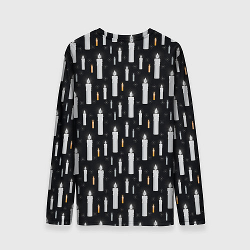 Мужской лонгслив Гарри Поттер - Шар и свечи black and white / 3D-принт – фото 2