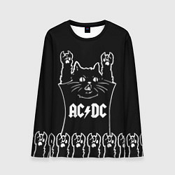 Мужской лонгслив AC DC: cat rock