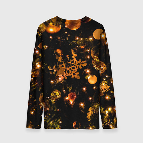 Мужской лонгслив Новогоднее украшение / 3D-принт – фото 2