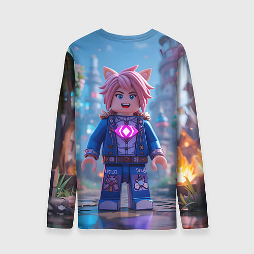 Мужской лонгслив Roblox pink hair / 3D-принт – фото 2
