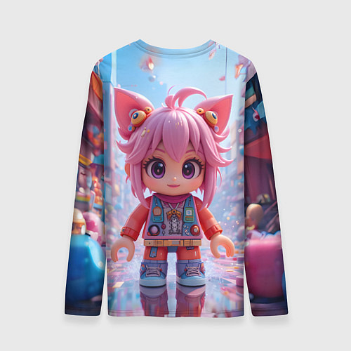 Мужской лонгслив Роблокс хорошенький человечек / 3D-принт – фото 2