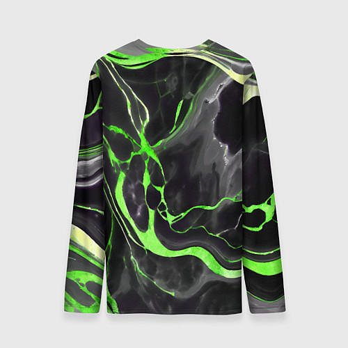 Мужской лонгслив Зелёно-чёрный мрамор / 3D-принт – фото 2