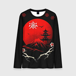 Мужской лонгслив Japan red black nature