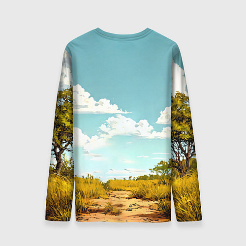 Мужской лонгслив Страус в природе / 3D-принт – фото 2