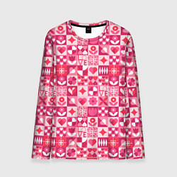 Лонгслив мужской День святого Валентина - паттерн, цвет: 3D-принт