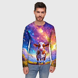 Лонгслив мужской Коровка и звездное небо, цвет: 3D-принт — фото 2