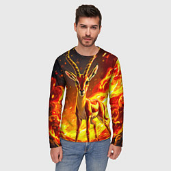 Лонгслив мужской Газель в огне, цвет: 3D-принт — фото 2