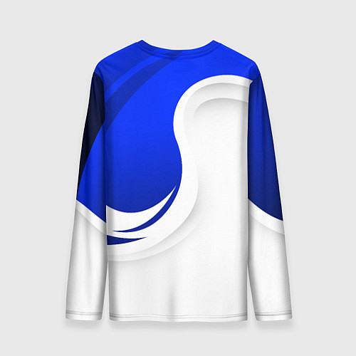 Мужской лонгслив Exeed - синий и белый / 3D-принт – фото 2