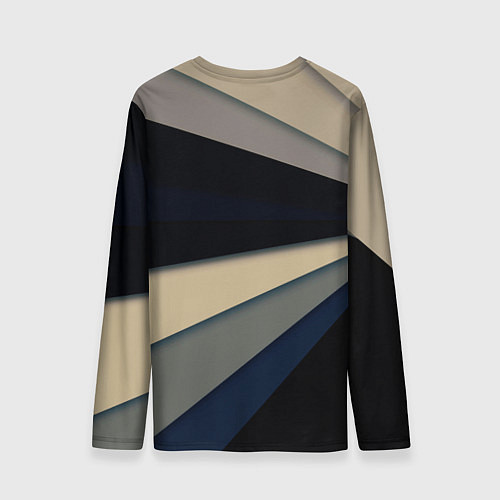 Мужской лонгслив Фрактальные линии - темный / 3D-принт – фото 2