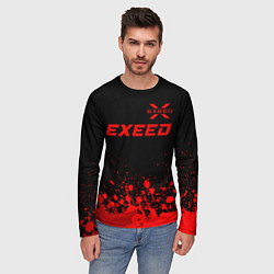 Лонгслив мужской Exeed - red gradient посередине, цвет: 3D-принт — фото 2