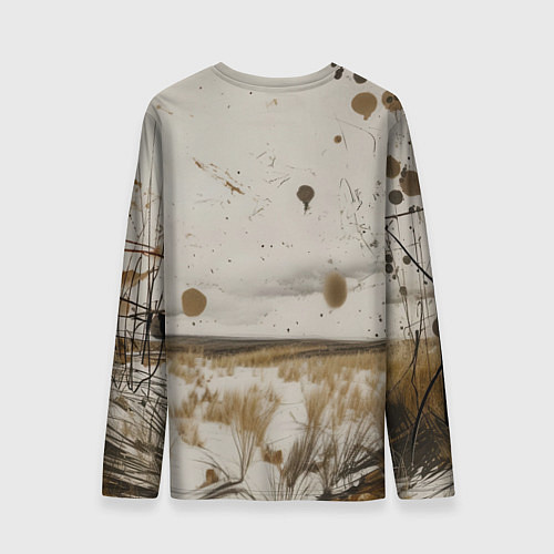 Мужской лонгслив Русский медведь в поле / 3D-принт – фото 2