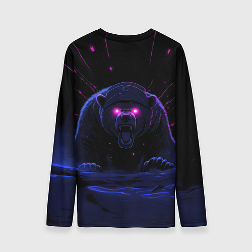 Мужской лонгслив Россия агрессивный медведь / 3D-принт – фото 2