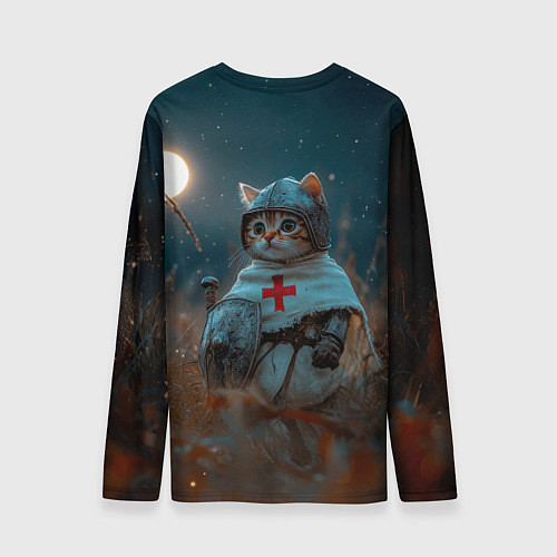 Мужской лонгслив Kingdom Come Deliverance 2 рыцарь котенок / 3D-принт – фото 2