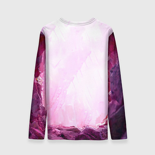 Мужской лонгслив Волк в розовом / 3D-принт – фото 2
