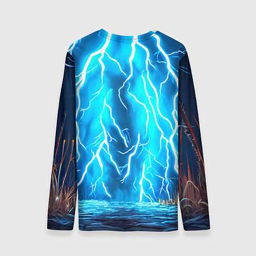 Мужской лонгслив Зебра и удар молнии / 3D-принт – фото 2