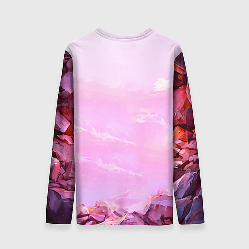Мужской лонгслив Орел и розовый закат / 3D-принт – фото 2