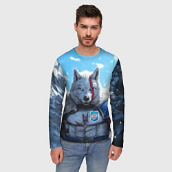 Лонгслив мужской Волк русский, цвет: 3D-принт — фото 2