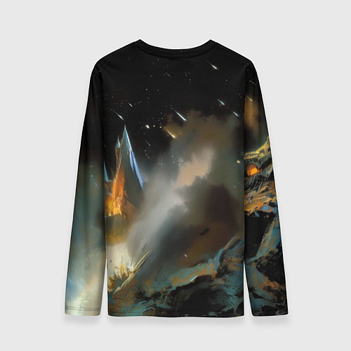 Мужской лонгслив Гарри Поттер на фоне замка / 3D-принт – фото 2