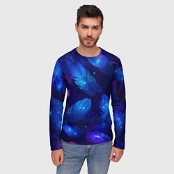 Лонгслив мужской Мерцающие перья - волшебные искры, цвет: 3D-принт — фото 2
