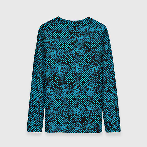 Мужской лонгслив Чёрно-голубой текстура точки / 3D-принт – фото 2