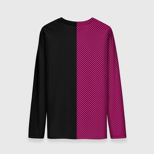 Мужской лонгслив Sport чёрно-розовый пополам / 3D-принт – фото 2