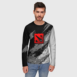 Лонгслив мужской Dota 2 - монохромный серый, цвет: 3D-принт — фото 2