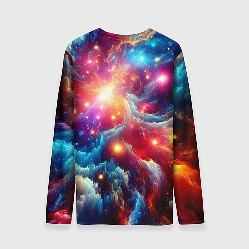 Мужской лонгслив Colorfull neon space clouds - ai art fantasy / 3D-принт – фото 2