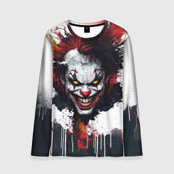 Лонгслив мужской Голова Джокера бело-черный стиль, цвет: 3D-принт