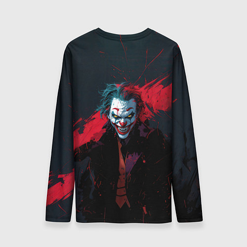 Мужской лонгслив Джокер и красная полоса краски / 3D-принт – фото 2
