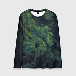 Мужской лонгслив Абстракция - green camouflage background