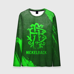 Лонгслив мужской Nickelback - green gradient, цвет: 3D-принт