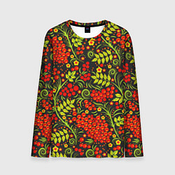 Мужской лонгслив Красная рябина хохлома