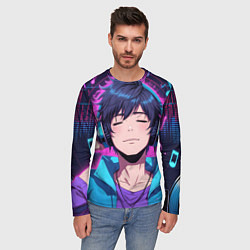 Лонгслив мужской Любитель музыки, цвет: 3D-принт — фото 2