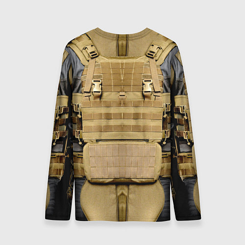 Мужской лонгслив Бронежилет цвета хаки армия России / 3D-принт – фото 2