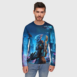 Лонгслив мужской Mass Effect - neon glow fantastic, цвет: 3D-принт — фото 2