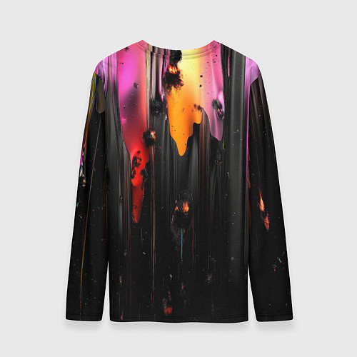 Мужской лонгслив Разноцветная рельефная краска текстура / 3D-принт – фото 2