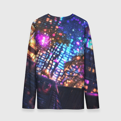 Мужской лонгслив Человек-паук и фиолетовый свет / 3D-принт – фото 2