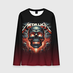 Лонгслив мужской Metallica - fire skull, цвет: 3D-принт