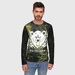 Лонгслив мужской Лес мой храм - дух леса медведь Велес, цвет: 3D-принт — фото 2