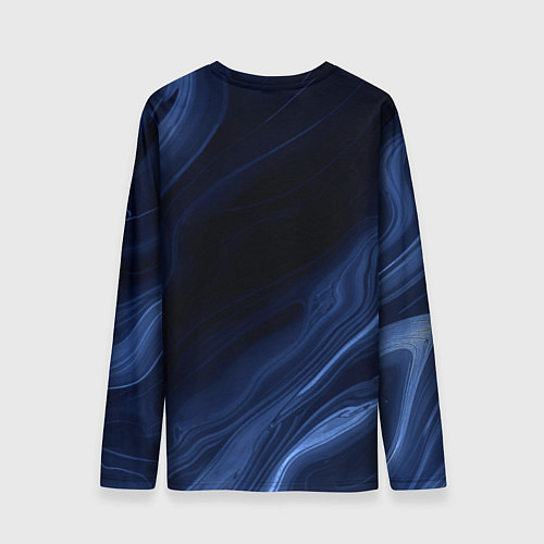 Мужской лонгслив Тёмный синий абстракция дымчатый / 3D-принт – фото 2