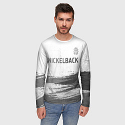 Лонгслив мужской Nickelback - white gradient посередине, цвет: 3D-принт — фото 2