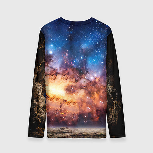 Мужской лонгслив Ризеншнауцер в космосе / 3D-принт – фото 2