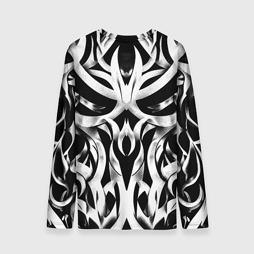 Мужской лонгслив Абстрактный узор - изогнутые формы трайбл татуиров / 3D-принт – фото 2