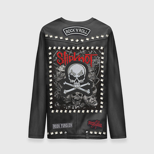 Мужской лонгслив Косуха с нашивками Slipknot / 3D-принт – фото 2