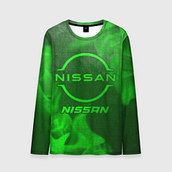 Мужской лонгслив Nissan - green gradient