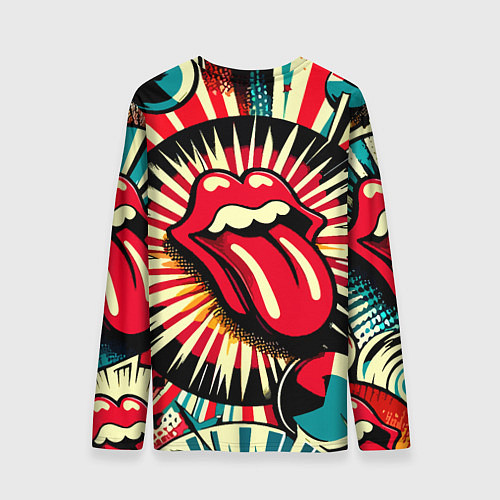 Мужской лонгслив Logo of the Rolling Stones - pop art / 3D-принт – фото 2