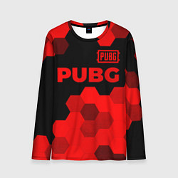 Мужской лонгслив PUBG - red gradient посередине