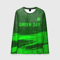 Мужской лонгслив Green Day - green gradient посередине