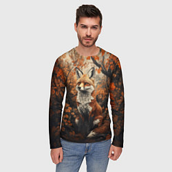 Лонгслив мужской Лис в лесной чаще, цвет: 3D-принт — фото 2