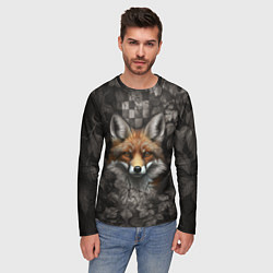 Лонгслив мужской Внимательный лис, цвет: 3D-принт — фото 2